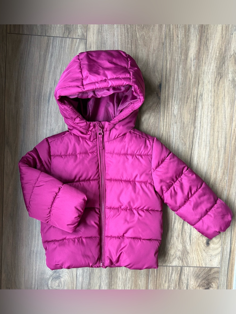 The Children's Place Magenta Hooded Puffer Jacket